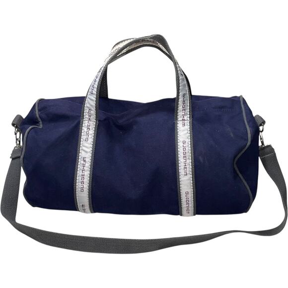 Guggenheim Scarborough & Tweed  Navy Blue Canvas Duffle Weekender Bag - Picture 3 of 9